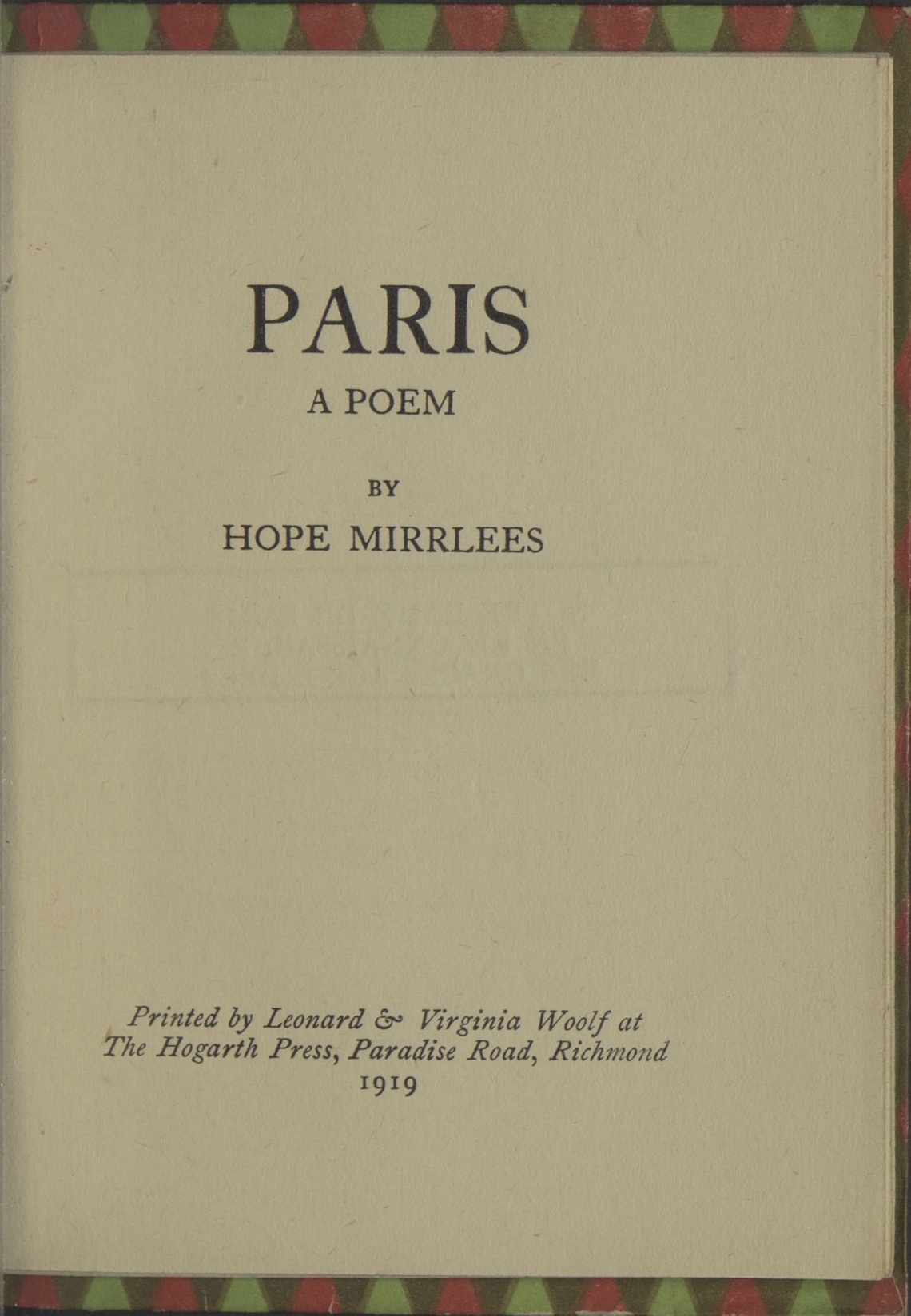 Scan of the title page of Paris