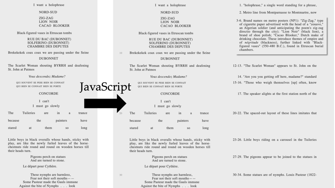 Image of page 4 with and without notes on the preliminary webpage